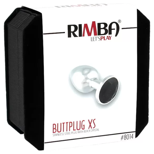 Rimba XS - plug anal métal argenté - pierre noire