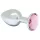 Rimba - plug anal en métal - petite taille - bijou rose - argenté