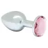 Rimba - plug anal en métal - petite taille - bijou rose - argenté