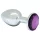 Rimba XS - plug anal métal - bijou violet - argenté