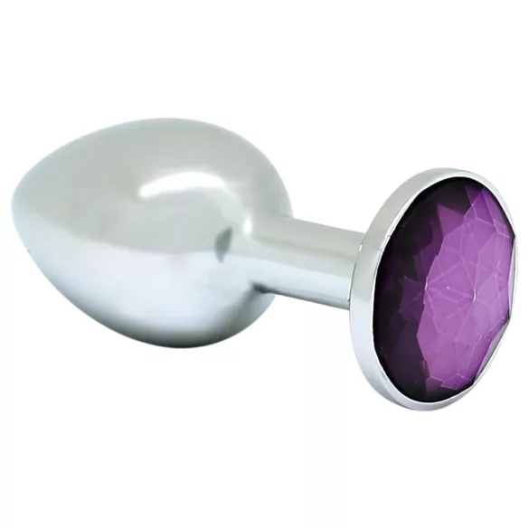 Rimba XS - plug anal métal - bijou violet - argenté