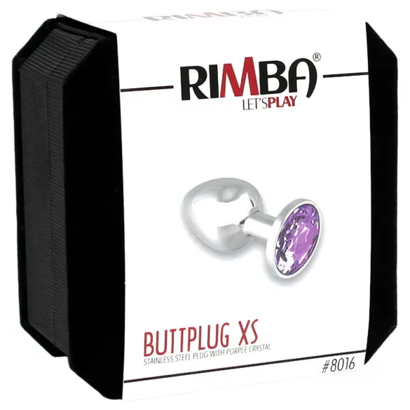 Rimba XS - plug anal métal - bijou violet - argenté