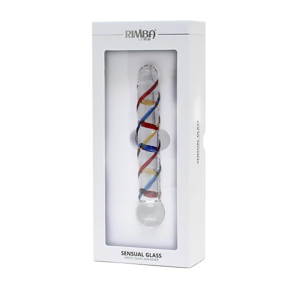 Rimba Rachella - double godemichet en verre - transparent et coloré