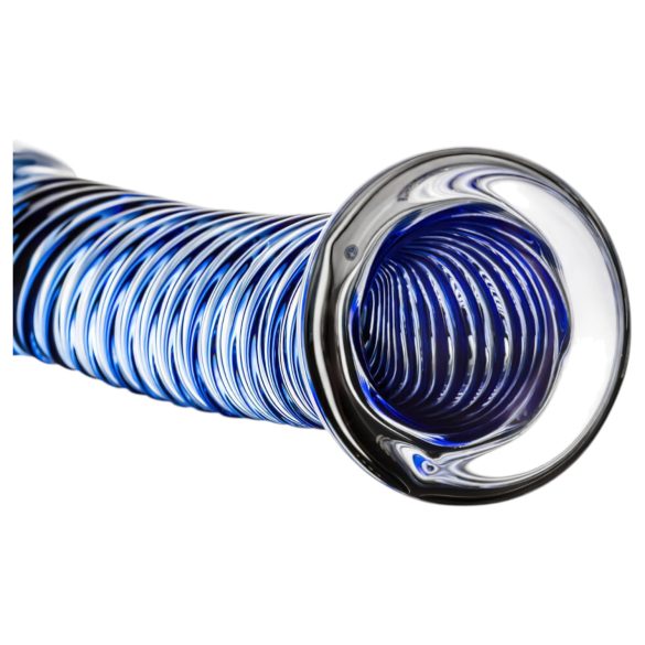 Gildo Glass No. 5 - godemichet en verre spirale - transparent bleu