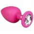 Easytoys Diamond - plug anal avec pierre blanche - grande taille - rose