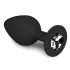 Easytoys Diamond - plug anal avec pierre blanche - taille moyenne - noir