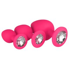 Easytoys Diamond - plug anal set - silicone rose