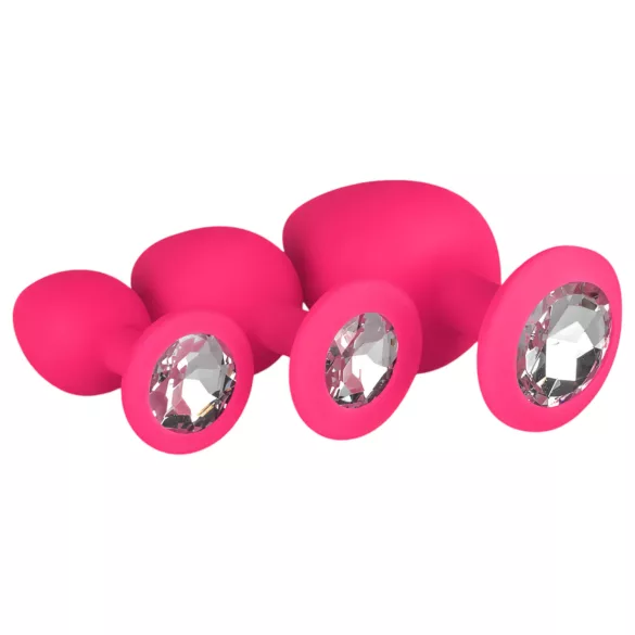 Easytoys Diamond - plug anal set - silicone rose