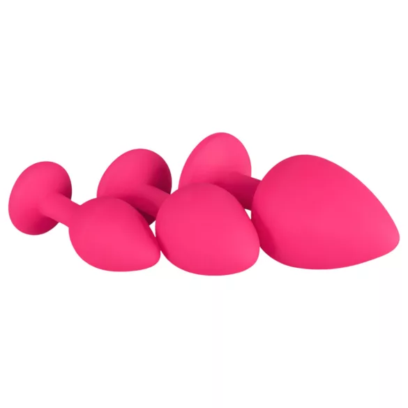 Easytoys Diamond - plug anal set - silicone rose