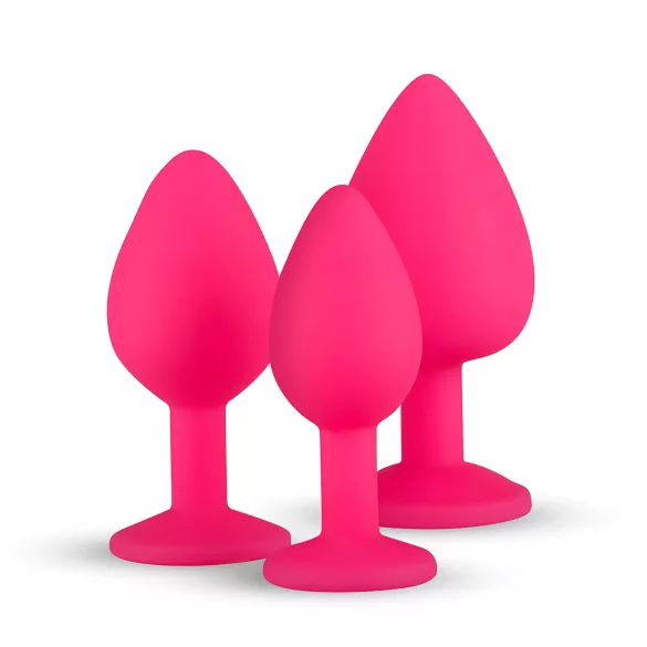 Easytoys Diamond - plug anal set - silicone rose