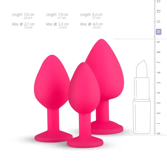 Easytoys Diamond - plug anal set - silicone rose