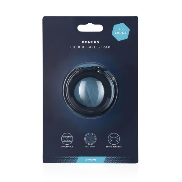 Boners - anneau pénis et testicules 2 en 1 - silicone gris