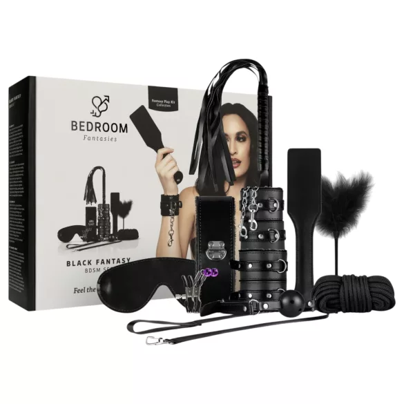 Coffret Secret Pleasure - kit BDSM avancé - 14 pièces (noir)