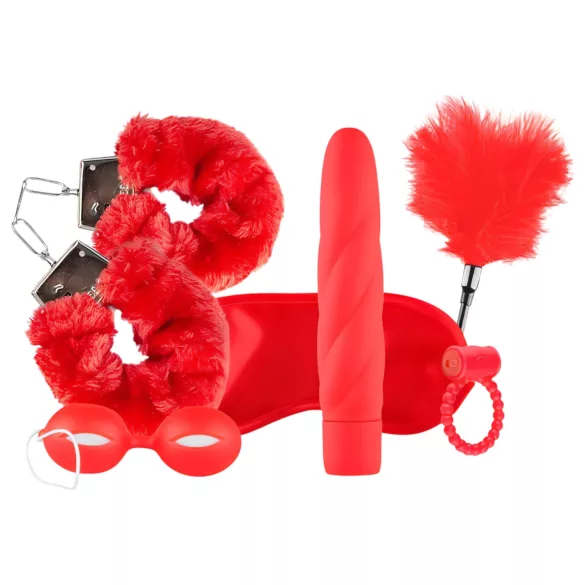 LoveBoxxx I love Red - coffret bondage vibrant 6 pièces - rouge