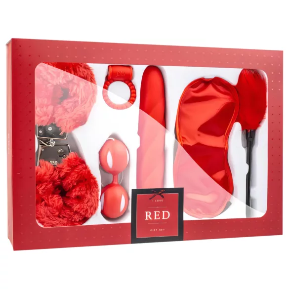LoveBoxxx I love Red - coffret bondage vibrant 6 pièces - rouge
