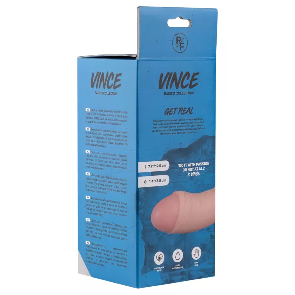 Real Fantasy Vince - gode ceinture avec testicules - 19,5 cm - couleur chair