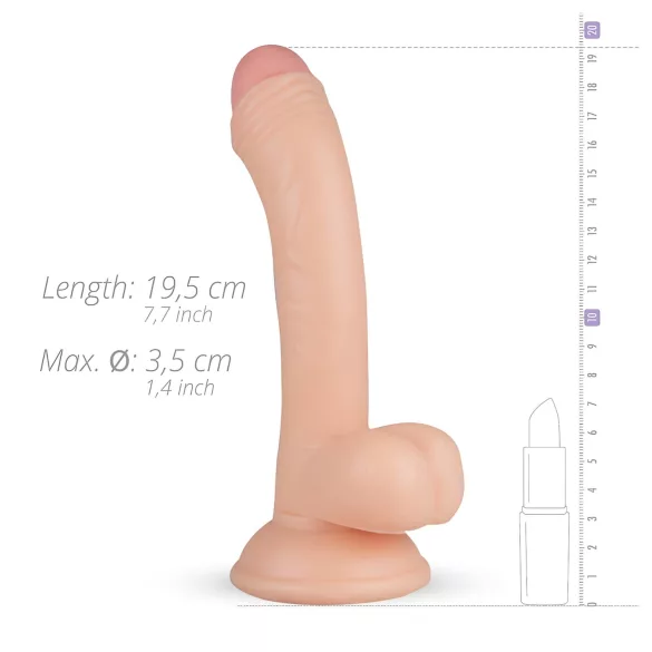 Real Fantasy Vince - gode ceinture avec testicules - 19,5 cm - couleur chair