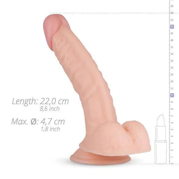 Real Fantasy Derek - gode réaliste avec testicules - 22cm - couleur chair