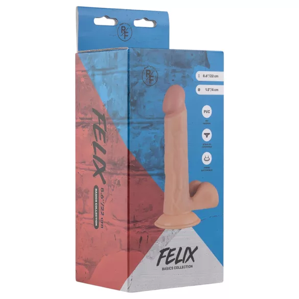 Real Fantasy Felix - gode réaliste avec testicules - 22cm - couleur chair