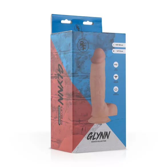 Real Fantasy Glynn - gode réaliste avec testicules - 25cm - couleur chair