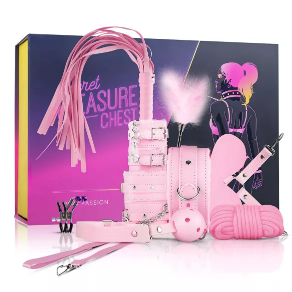 Secret Pleasure Chest - coffret BDSM avancé 14 pièces - rose