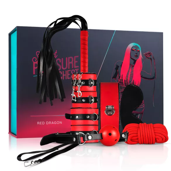 Secret Pleasure Chest - coffret BDSM avancé 10 pièces - rouge