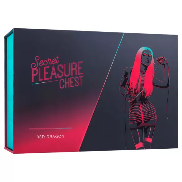 Coffret Secret Pleasure - kit BDSM avancé - 10 pièces (rouge)
