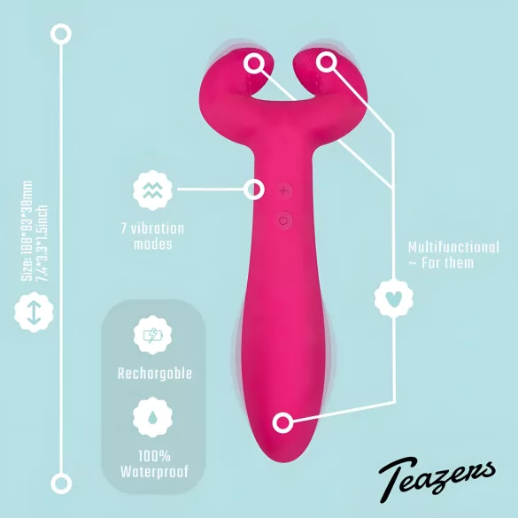 Easytoys Couple - vibromasseur pour couple rechargeable étanche - rose