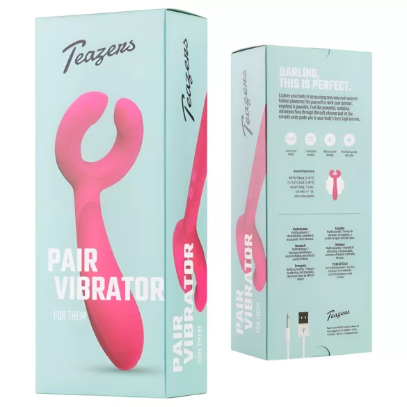 Easytoys Couple - vibromasseur pour couple rechargeable étanche - rose
