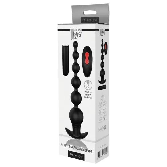Cheeky Love - plug anal vibrant perles télécommandé rechargeable - noir