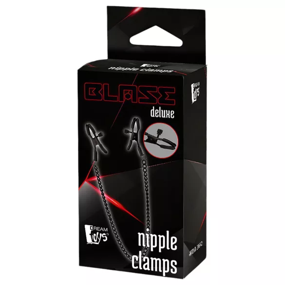 Blaze Deluxe - pince-seins en métal avec chaîne - noir