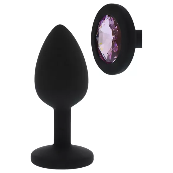 All time Favorites - plug anal silicone avec bijou violet - noir