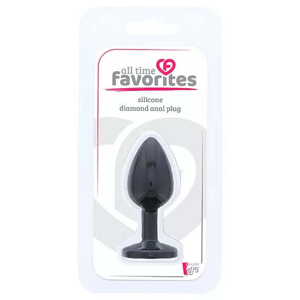 All time Favorites - plug anal silicone avec bijou violet - noir