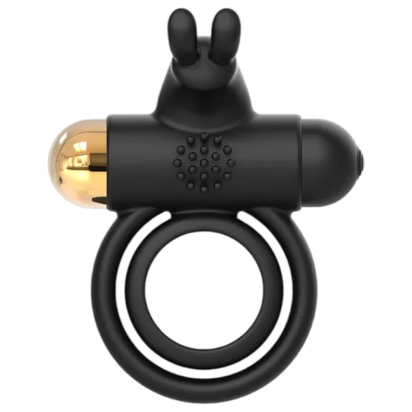 Elite Joel - anneau pénis et testicules vibrant rechargeable - silicone noir