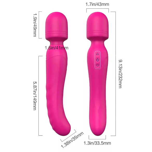 Vibes of Love - vibromasseur wand chauffant rechargeable - silicone rose