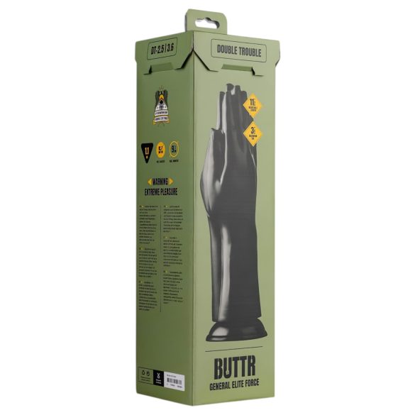 BUTTR - gode fisting ventouse - double - silicone noir