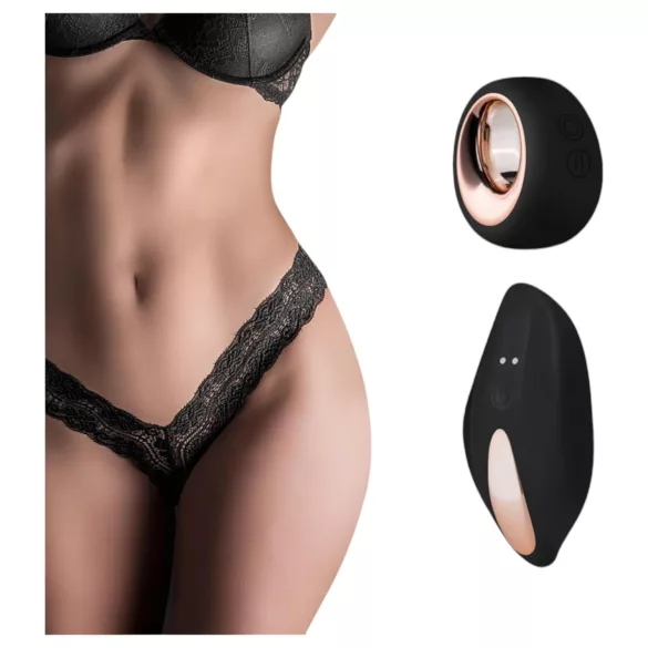 Pantyrebel - string vibrateur en dentelle noir, sans fil et radio (taille S-L)