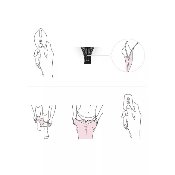 Pantyrebel - string vibrateur en dentelle noir, sans fil et radio (taille S-L)