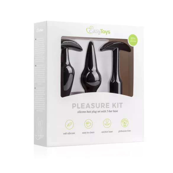 Easytoys - kit plaisir anal - set plugs variés - silicone noir