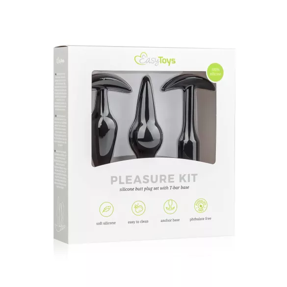 Easytoys - kit plaisir anal - set plugs variés - silicone noir