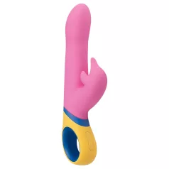   PMV20 - vibromasseur rabbit rotatif avec bras clitoridien - silicone rose