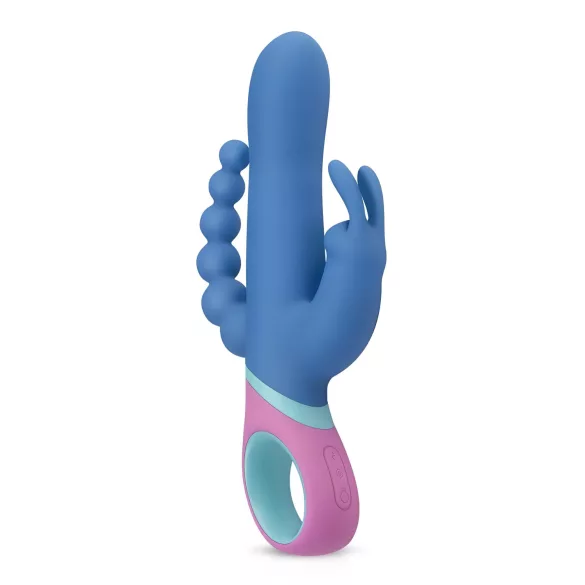 PMV20 Vice Double - vibromasseur triple stimulation rotatif - silicone bleu