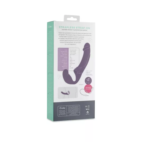 Easytoys - gode ceinture vibrant rechargeable sans harnais - violet
