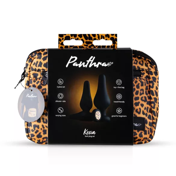 Panthra Kesia - set de plugs anaux 3 pièces - silicone noir