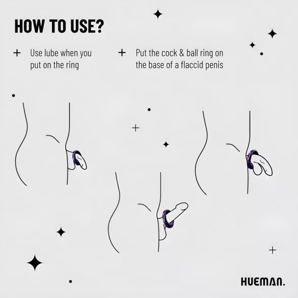 Hueman Saturn - anneau pénien vibrant rechargeable étanche - silicone violet