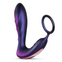   Hueman Black Hole - anneau pénien avec plug anal vibrant télécommandé - violet