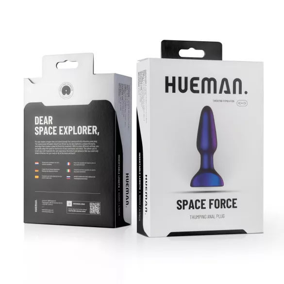 Hueman Space Force - plug anal vibrant à poussées - étanche - violet