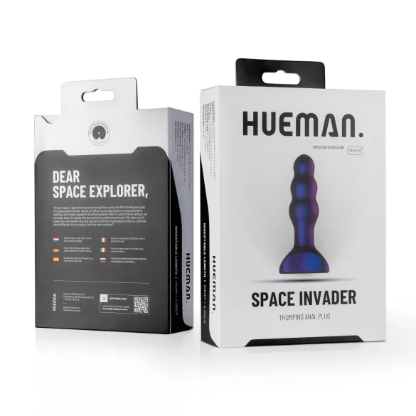 Hueman Space Inveder - vibromasseur anal rechargeable étanche - silicone violet