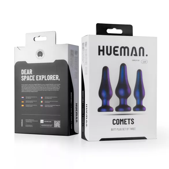 Hueman Comets - coffret plugs anaux silicone - 3 pièces - violet