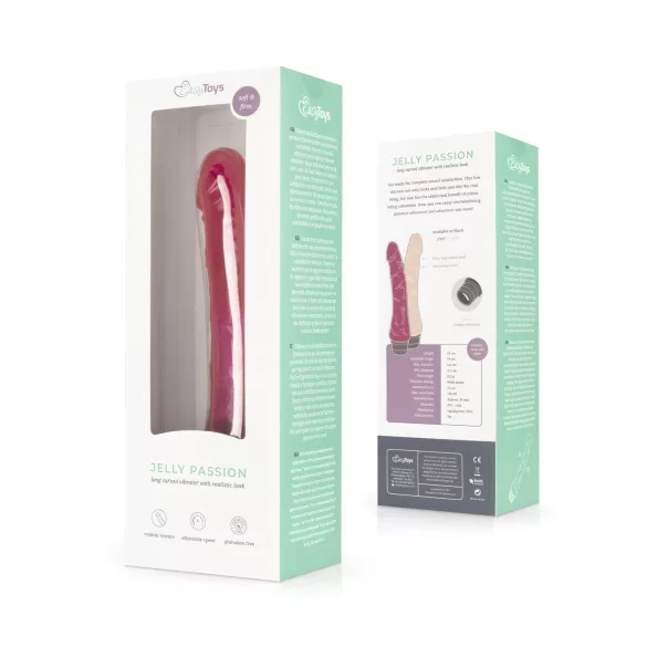 Easytoys Jelly Passion - vibromasseur réaliste - silicone rose